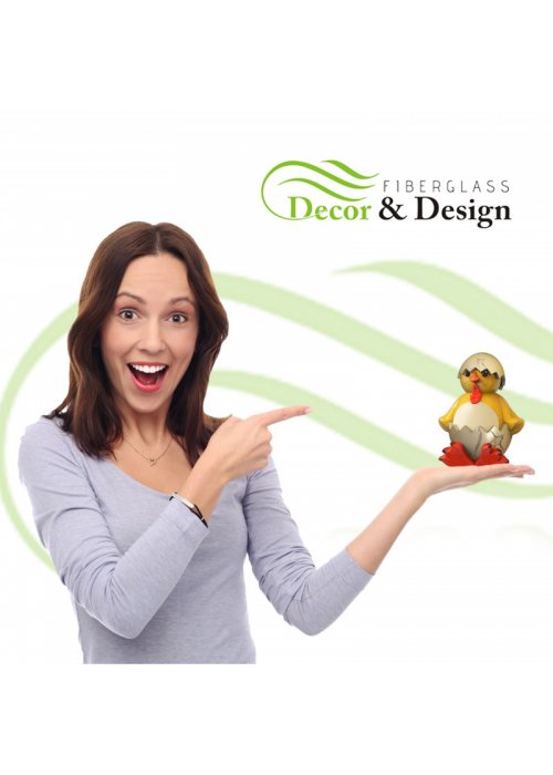 Figura dekoracyjna Kurczak Wielkanocny w skorupce mały