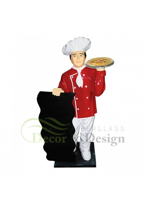 Figura dekoracyjna Pizzerman z menu